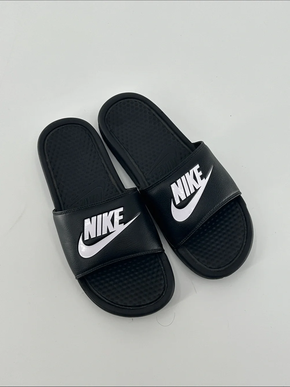 Nike Black Slides with White Swoosh - Men’s Comfort Slides